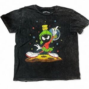 Vintage Black Looney Tunes/Marvin The Martian Graphic T-Shirt